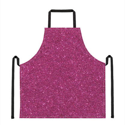 Magenta Pink Glitter Artwork Print (NOT Real Glitter) Apron