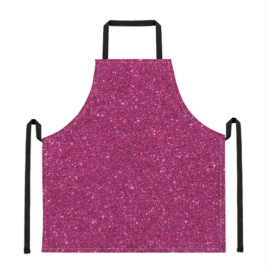 Magenta Pink Glitter Artwork Print (NOT Real Glitter) Apron