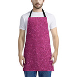 Magenta Pink Glitter Artwork Print (NOT Real Glitter) Apron