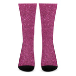 Magenta Pink Glitter Artwork Print (NOT Real Glitter) Crew Socks