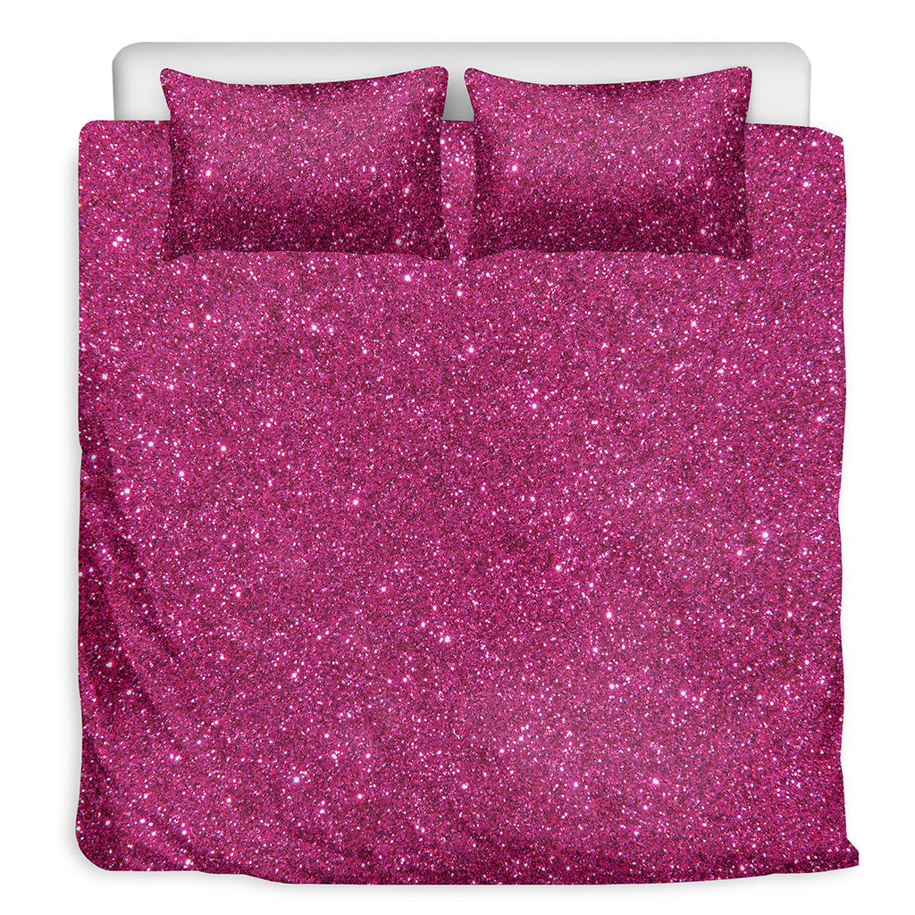 Magenta Pink Glitter Artwork Print (NOT Real Glitter) Duvet Cover Bedding Set