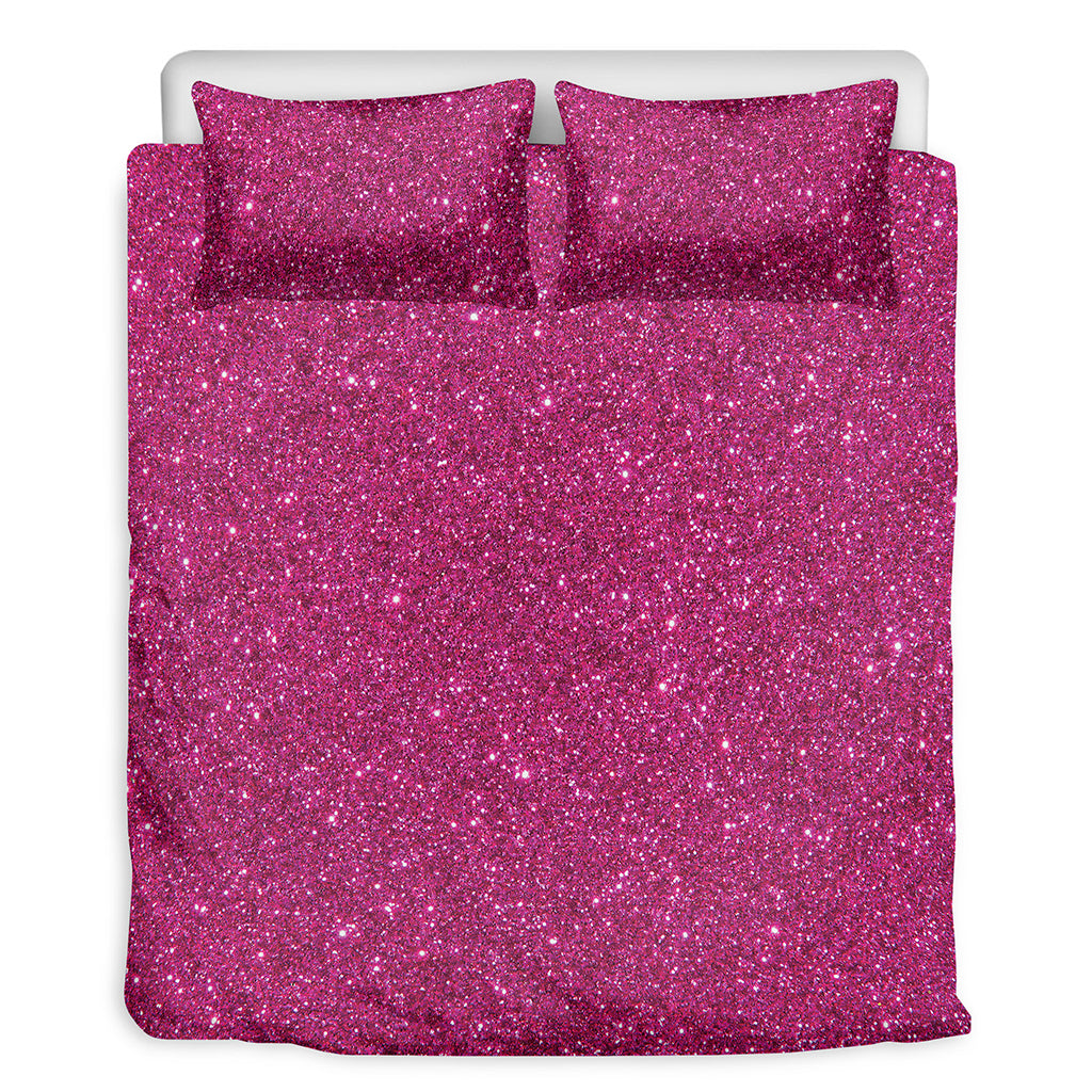 Magenta Pink Glitter Artwork Print (NOT Real Glitter) Duvet Cover Bedding Set