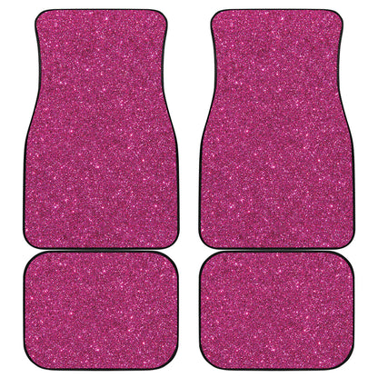 Magenta Pink Glitter Artwork Print (NOT Real Glitter) Front and Back Car Floor Mats