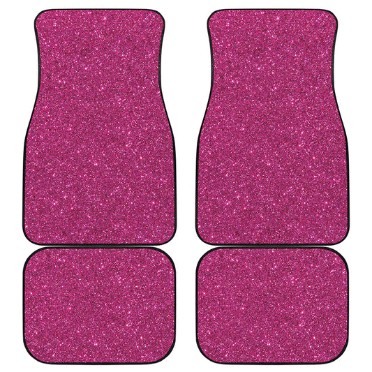Magenta Pink Glitter Artwork Print (NOT Real Glitter) Front and Back Car Floor Mats