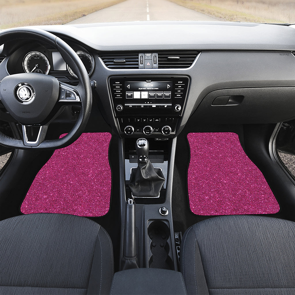 Magenta Pink Glitter Artwork Print (NOT Real Glitter) Front and Back Car Floor Mats