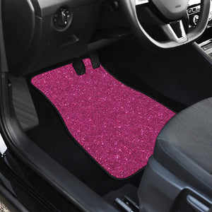 Magenta Pink Glitter Artwork Print (NOT Real Glitter) Front and Back Car Floor Mats