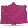 Magenta Pink (NOT Real) Glitter Print Hooded Blanket