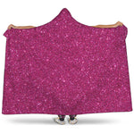 Magenta Pink Glitter Artwork Print (NOT Real Glitter) Hooded Blanket