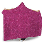 Magenta Pink Glitter Artwork Print (NOT Real Glitter) Hooded Blanket