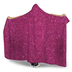 Magenta Pink Glitter Artwork Print (NOT Real Glitter) Hooded Blanket