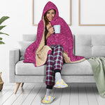 Magenta Pink Glitter Artwork Print (NOT Real Glitter) Hooded Blanket