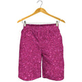 Magenta Pink (NOT Real) Glitter Print Men's Shorts