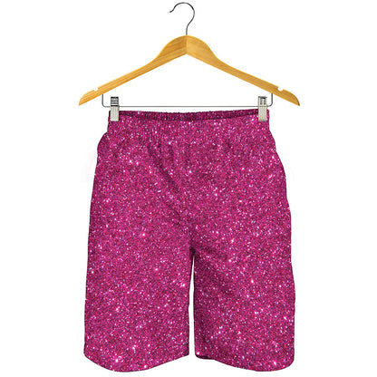 Magenta Pink Glitter Artwork Print (NOT Real Glitter) Men's Shorts