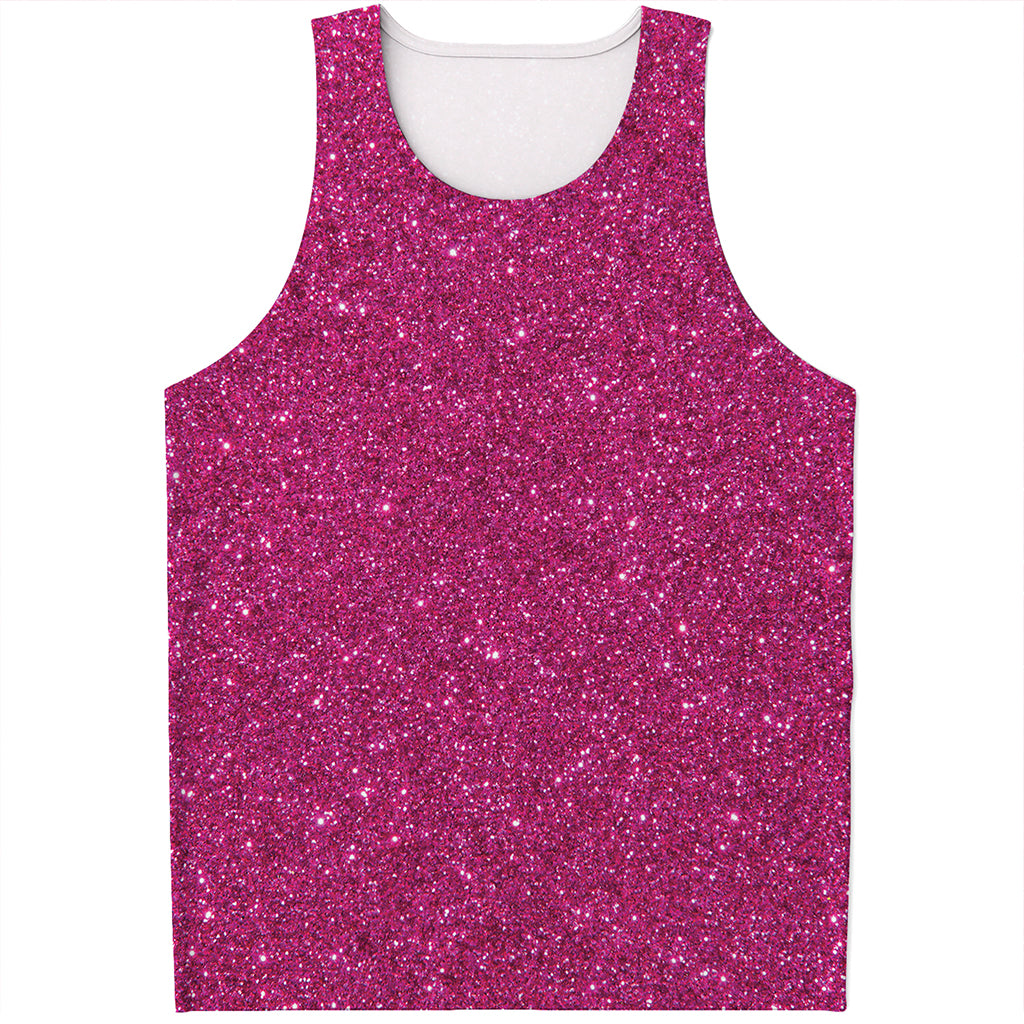 Magenta Pink Glitter Artwork Print (NOT Real Glitter) Men's Tank Top