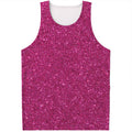 Magenta Pink (NOT Real) Glitter Print Men's Tank Top