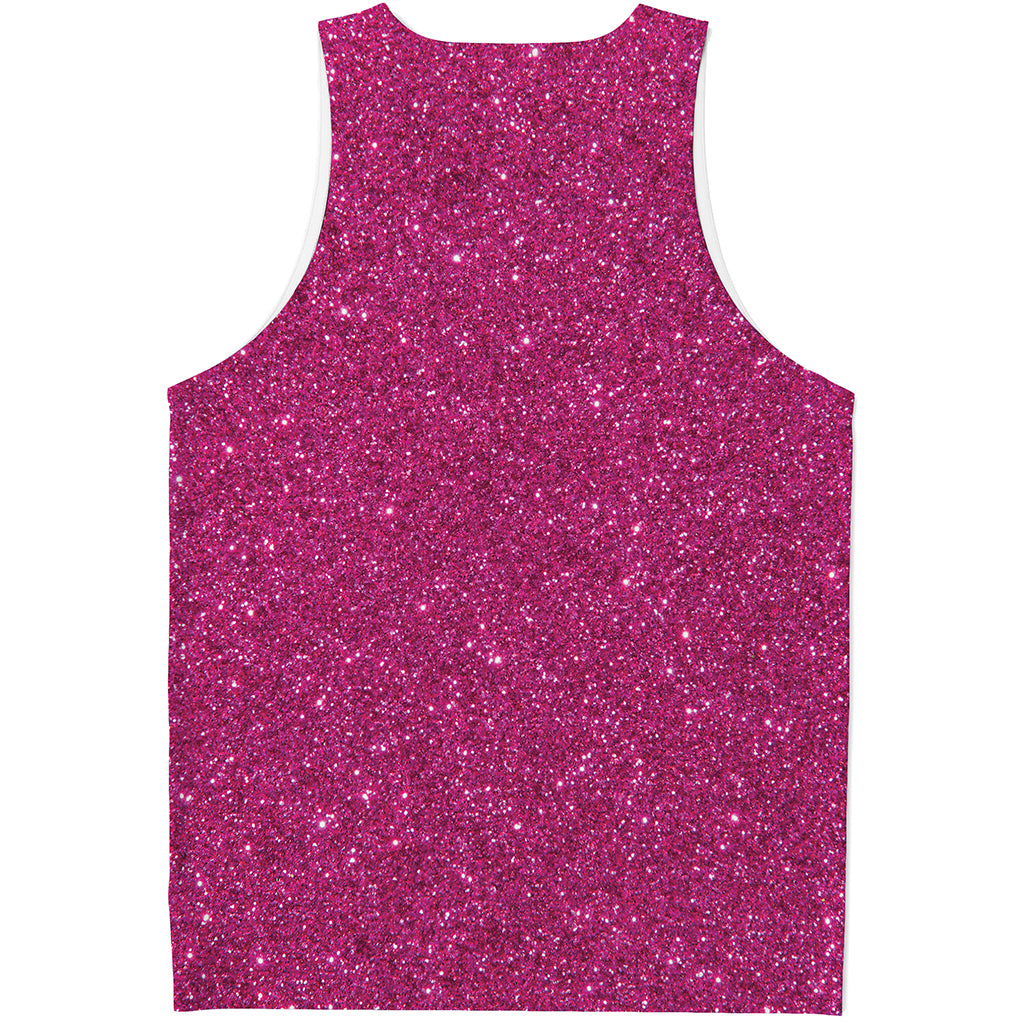 Magenta Pink Glitter Artwork Print (NOT Real Glitter) Men's Tank Top