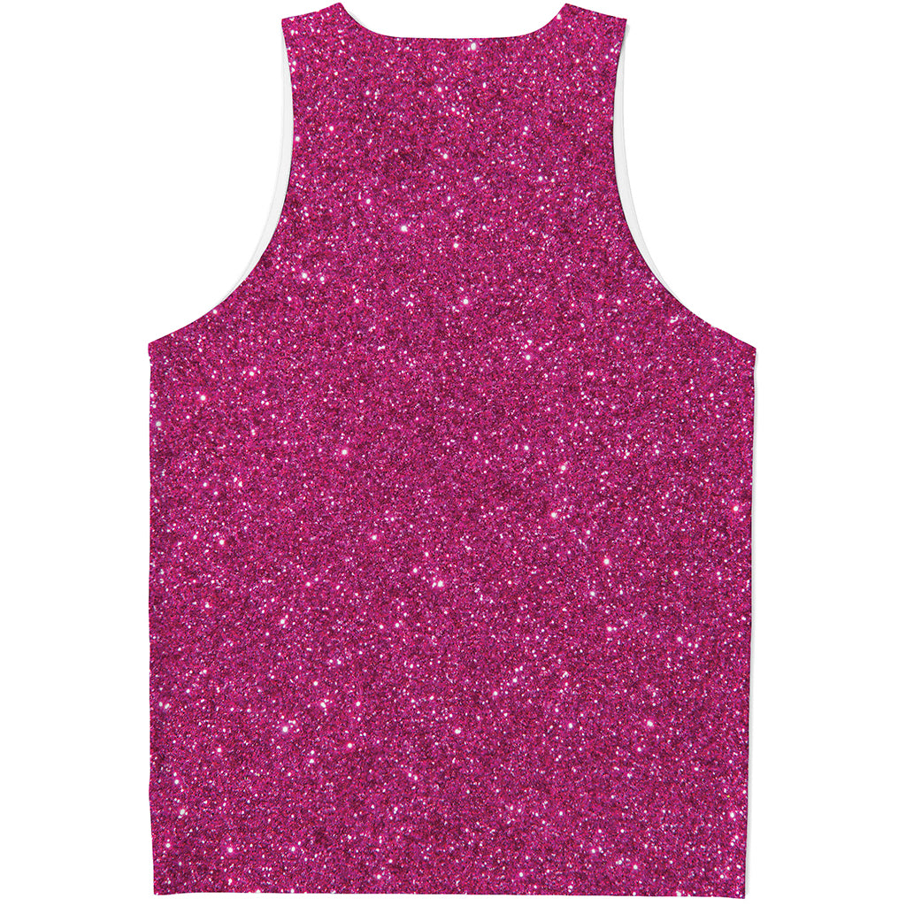 Magenta Pink Glitter Artwork Print (NOT Real Glitter) Men's Tank Top