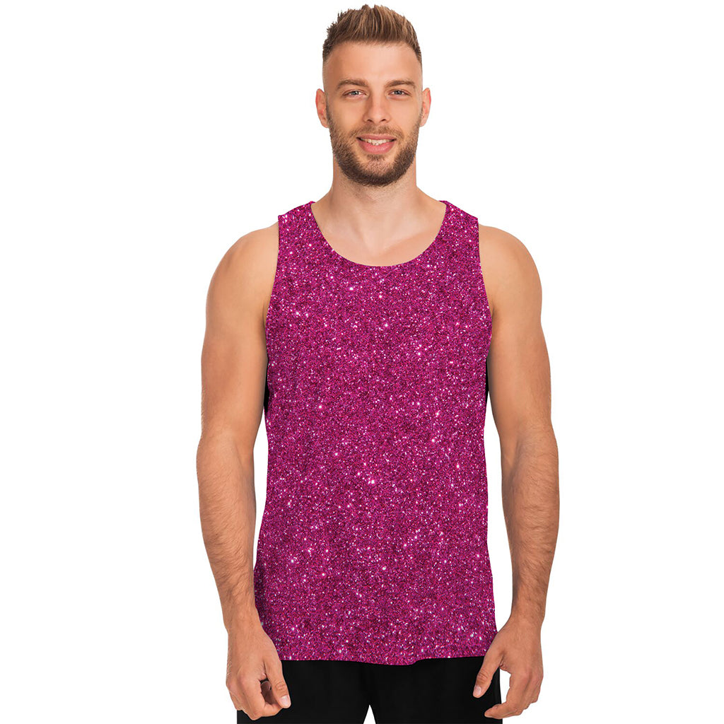 Magenta Pink Glitter Artwork Print (NOT Real Glitter) Men's Tank Top