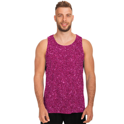 Magenta Pink Glitter Artwork Print (NOT Real Glitter) Men's Tank Top
