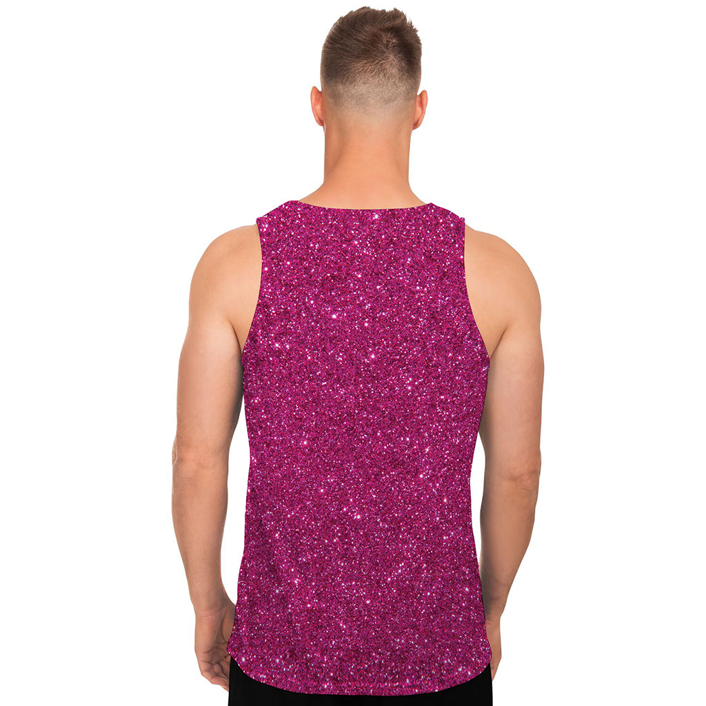 Magenta Pink Glitter Artwork Print (NOT Real Glitter) Men's Tank Top