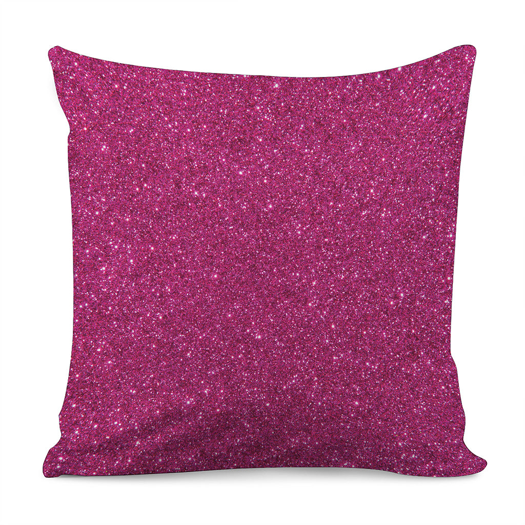 Magenta Pink Glitter Artwork Print (NOT Real Glitter) Pillow Cover