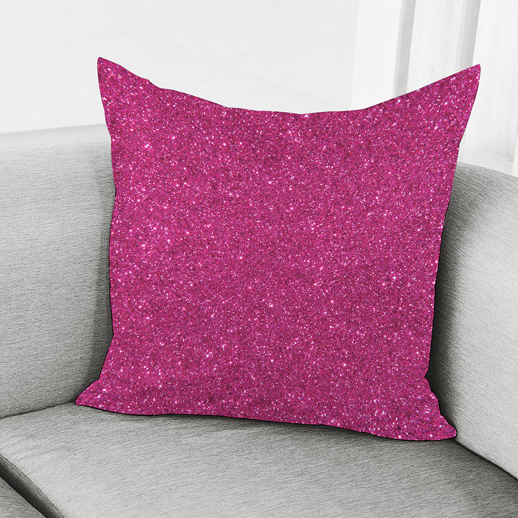 Magenta Pink Glitter Artwork Print (NOT Real Glitter) Pillow Cover