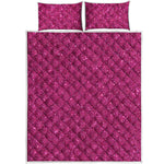Magenta Pink Glitter Artwork Print (NOT Real Glitter) Quilt Bed Set