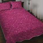 Magenta Pink Glitter Artwork Print (NOT Real Glitter) Quilt Bed Set