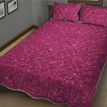 Magenta Pink Glitter Artwork Print (NOT Real Glitter) Quilt Bed Set