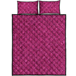 Magenta Pink Glitter Artwork Print (NOT Real Glitter) Quilt Bed Set