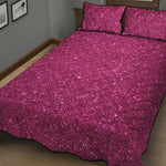 Magenta Pink Glitter Artwork Print (NOT Real Glitter) Quilt Bed Set