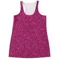 Magenta Pink (NOT Real) Glitter Print Women's Racerback Tank Top