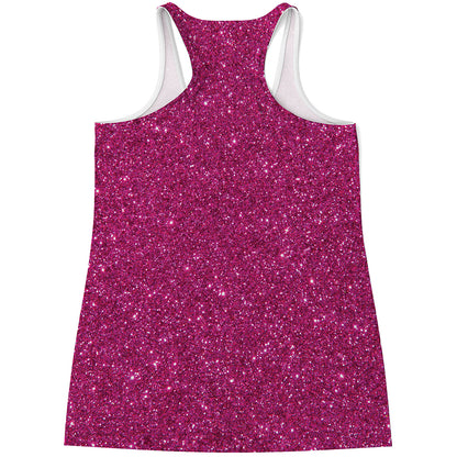 Magenta Pink Glitter Artwork Print (NOT Real Glitter) Women's Racerback Tank Top