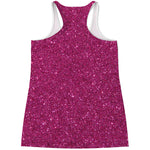 Magenta Pink Glitter Artwork Print (NOT Real Glitter) Women's Racerback Tank Top