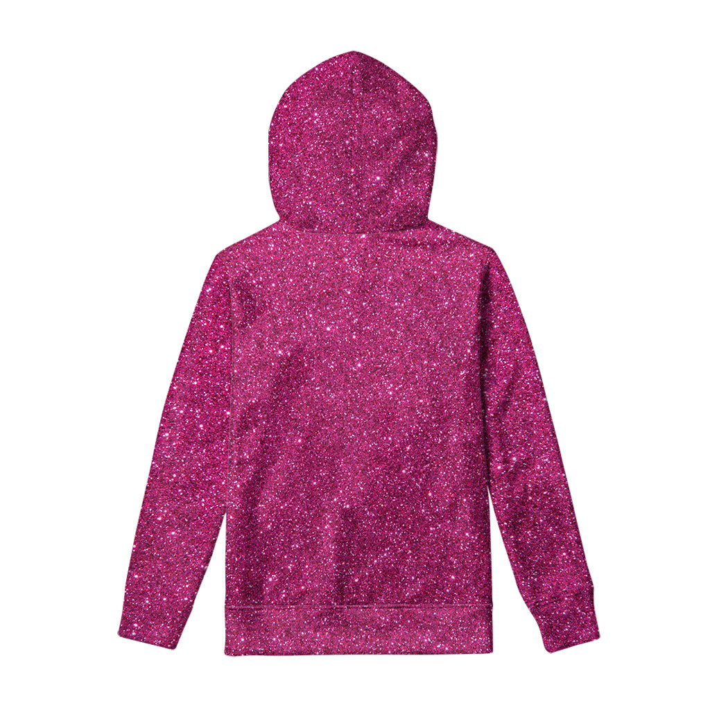 Magenta Pink Glitter Artwork Print Pullover Hoodie