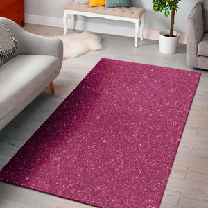 Magenta Pink Glitter Texture Print Area Rug