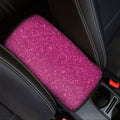 Magenta Pink (NOT Real) Glitter Print Car Center Console Cover