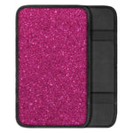 Magenta Pink Glitter Texture Print Car Center Console Cover