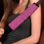 Magenta Pink Glitter Texture Print Car Seat Belt Covers