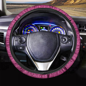 Magenta Pink Glitter Texture Print Car Steering Wheel Cover