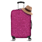 Magenta Pink Glitter Texture Print Luggage Cover