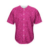 Magenta Pink Glitter Texture Print Men's Baseball Jersey