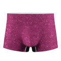 Magenta Pink (NOT Real) Glitter Print Men's Boxer Briefs
