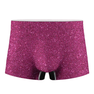 Magenta Pink Glitter Texture Print Men's Boxer Briefs