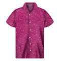 Magenta Pink (NOT Real) Glitter Print Men's Short Sleeve Shirt
