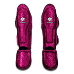 Magenta Pink Glitter Texture Print Muay Thai Shin Guard