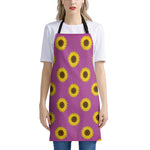 Magenta Pink Sunflower Pattern Print Apron