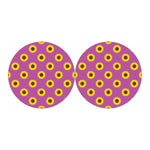 Magenta Pink Sunflower Pattern Print Car Coasters