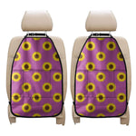 Magenta Pink Sunflower Pattern Print Car Seat Organizers