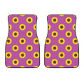 Magenta Pink Sunflower Pattern Print Front Car Floor Mats